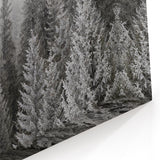 Winter Forest Trees Wall Art - Frosty Woodland Canvas - Nature Landscape