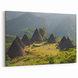 Indonesian Culture Art - Traditional Village in Scenic Landscape Wall Art