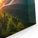 Mountain Sunrise Wall Art - Nature Landscape Canvas - Scenic Forest View
