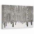 Winter Birch Forest Wall Art - Snowy Woodland Canvas - Nature Decor