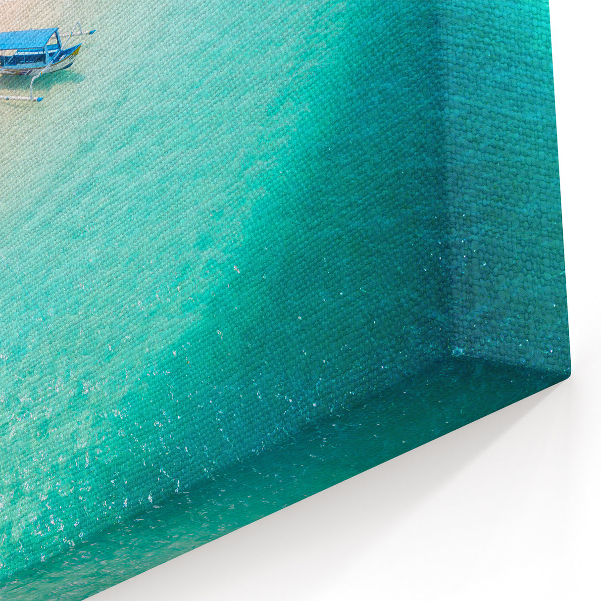 Tropical Indonesia Artwork - Scenic Bali Beach Canvas Print with Boats