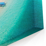 Tropical Indonesia Artwork - Scenic Bali Beach Canvas Print with Boats