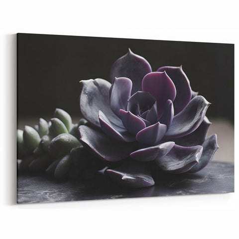 Dark Purple Succulent Wall Art - Bold Botanical Decor for Home