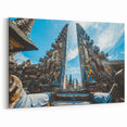 Indonesian Temple Gate Artwork - Exotic Culture Canvas Print for Decor