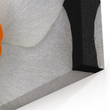 White and Orange Geranium Flower Art - Botanical Canvas Wall Decor