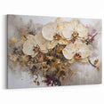 Luxury White Orchid Canvas Art - Abstract Botanical Orchid Wall Decor