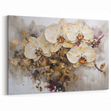 Luxury White Orchid Canvas Art - Abstract Botanical Orchid Wall Decor