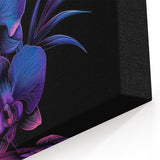 Vibrant Neon Orchid Wall Art - Modern Botanical Canvas Print Decor