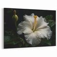 Graceful White Hibiscus Wall Art – Botanical Floral Decor for Your Space