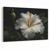 Graceful White Hibiscus Wall Art – Botanical Floral Decor for Your Space