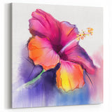 Vibrant Tropical Hibiscus Wall Art – Colorful Botanical Floral Canvas Print