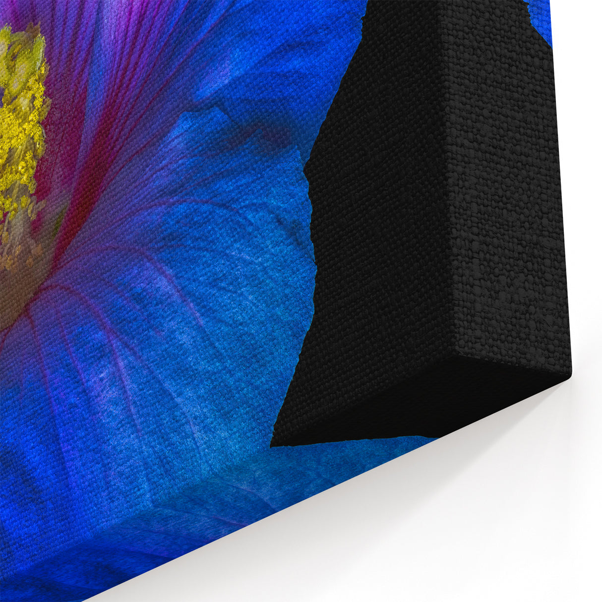 Bold Blue Hibiscus Wall Art – Striking Botanical Floral Canvas or Print
