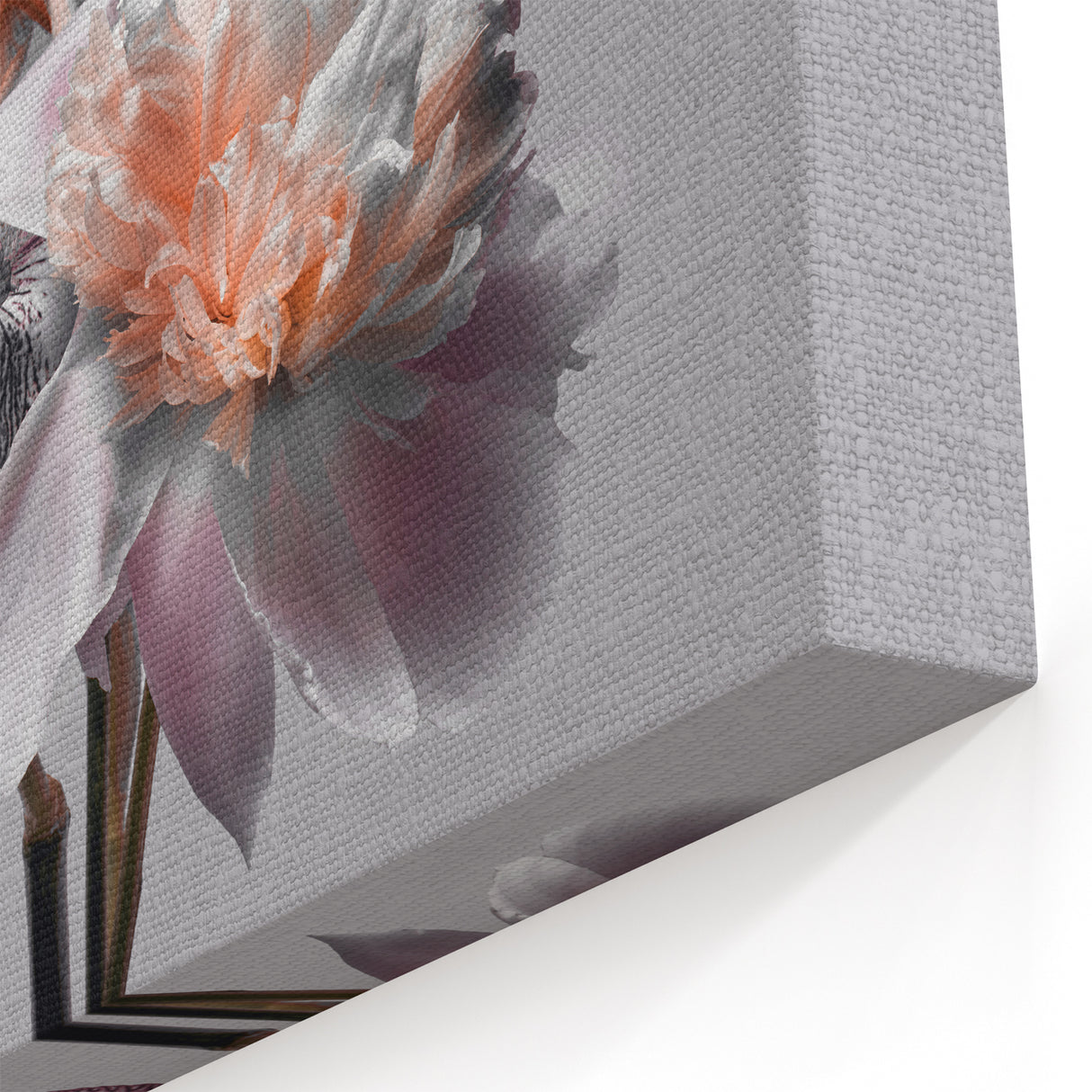 Elegant Iris and Peony Flower Wall Art - Modern Botanical Canvas Print