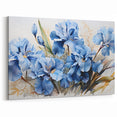 Blue Iris Flower Wall Art - Botanical Canvas Print for Home Decor
