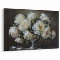 Luxurious White Peony Wall Art - Elegant Peony Canvas for Home Decor