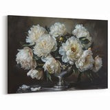 Luxurious White Peony Wall Art - Elegant Peony Canvas for Home Decor