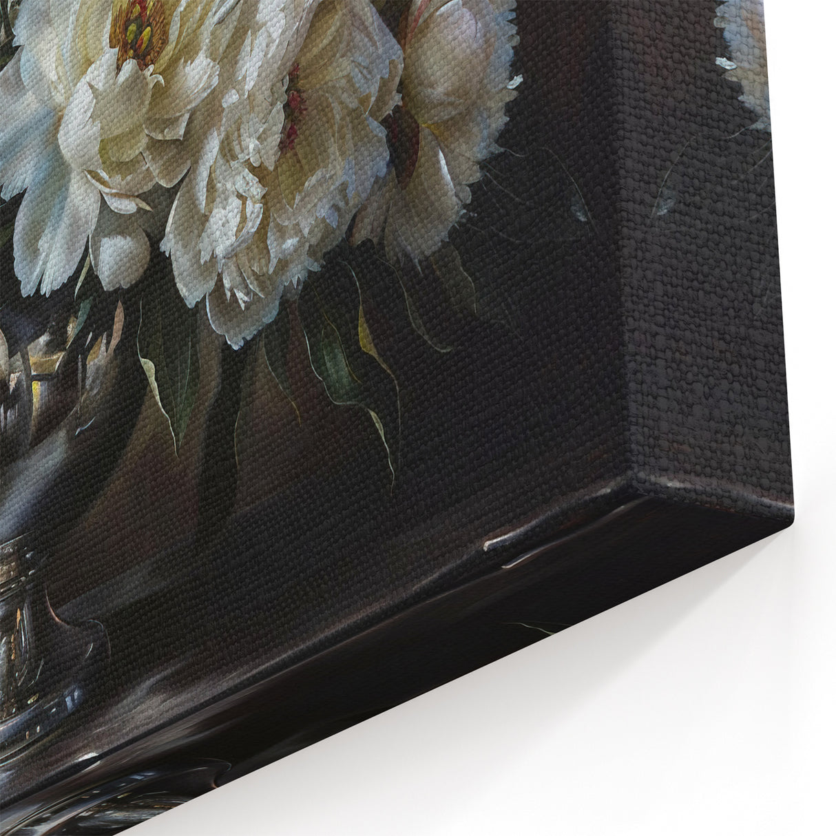 Luxurious White Peony Wall Art - Elegant Peony Canvas for Home Decor
