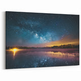 Milky Way Reflections Over Lake | Space Canvas Prints | Night Sky Art