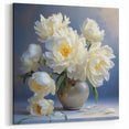 Soft Yellow Peony Wall Art - Elegant Peony Flower Canvas for Home Decor