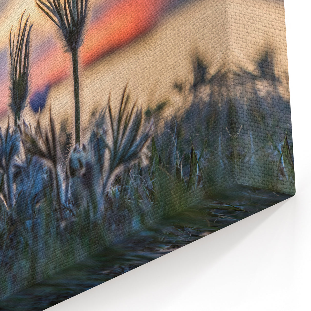 Sunset Wildflowers in Manitoba - Serene Nature Landscape Wall Art