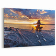 Manitoba Inukshuk Sunset - Peaceful Lakeside Stone Sculpture Wall Art