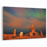 Manitoba Northern Lights and Inukshuk - Stunning Night Sky Wall Art