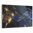 Stunning Satellite in Orbit - Cosmic Wall Decor Space-Themed Canvas Art