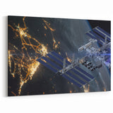 Stunning Satellite in Orbit - Cosmic Wall Decor Space-Themed Canvas Art