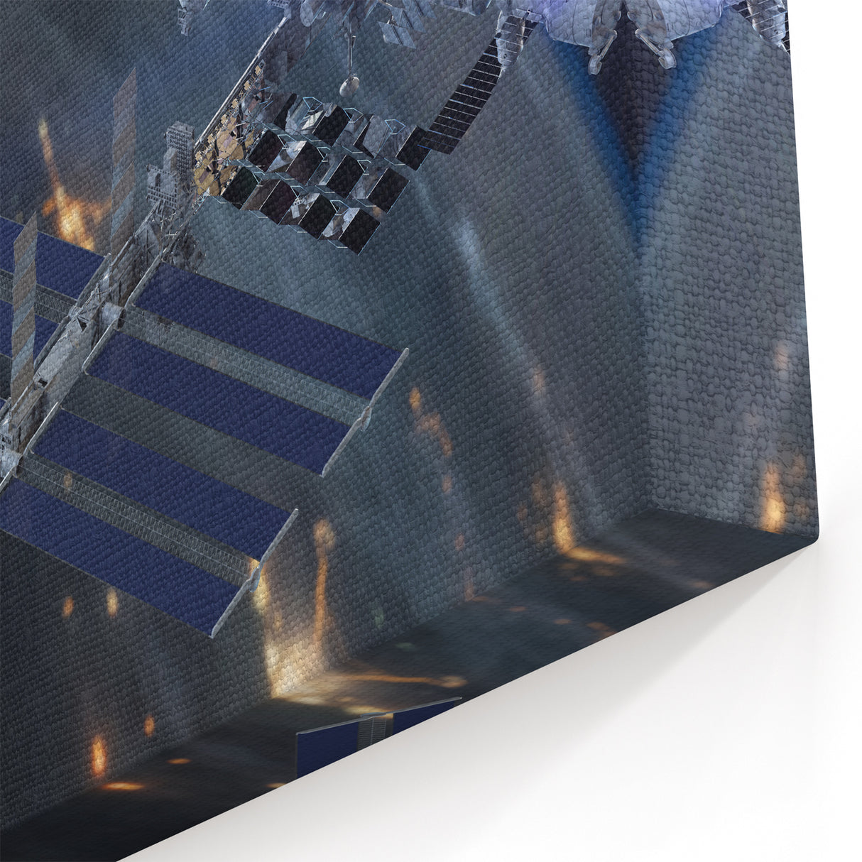 Stunning Satellite in Orbit - Cosmic Wall Decor Space-Themed Canvas Art