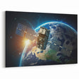 Satellite Over Earth - Stunning Space-Themed Canvas Art for Home Decor