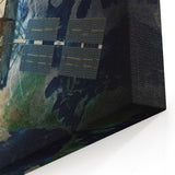 Satellite Over Earth - Stunning Space-Themed Canvas Art for Home Decor