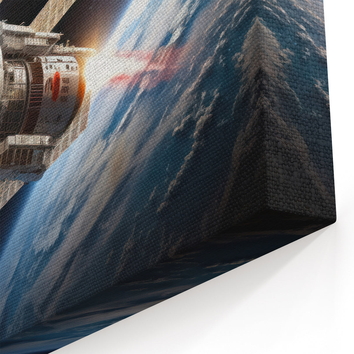Satellite Launch Over Earth - Space-Themed Wall Art for Home Decor