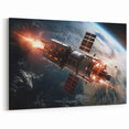 Satellite Firing Through Space - Cosmic Wall Art for Space Lovers