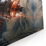Satellite Firing Through Space - Cosmic Wall Art for Space Lovers