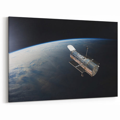Satellite Orbiting Earth - Stunning Cosmic Wall Art for Home Decor