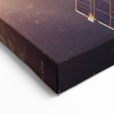 Satellite Orbiting at Sunrise - Cosmic Wall Art for Space Enthusiasts
