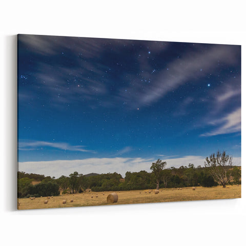 Adelaide Landscape Paintings - Starry Night Over Rural South Australia Art