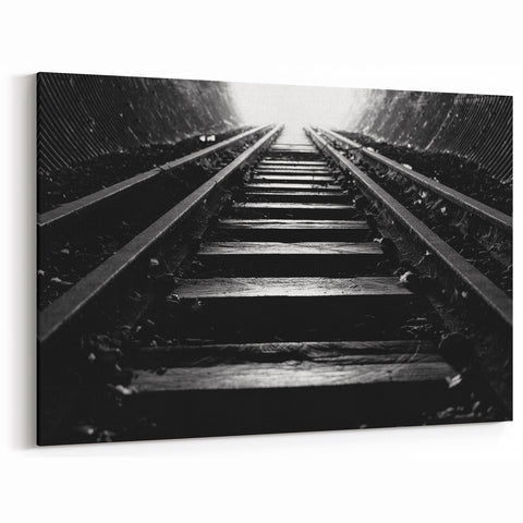 Adelaide Canvas Prints - Black and White Railway Tunnel Art for Home Decor
