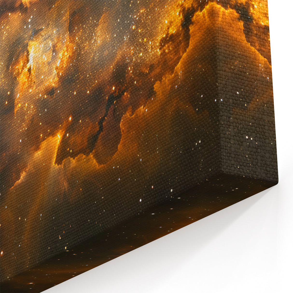 Golden Nebula Explosion Art - Space-Themed Cosmic Wall Decor Print