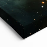 Golden Nebula Explosion Art - Space-Themed Cosmic Wall Decor Print