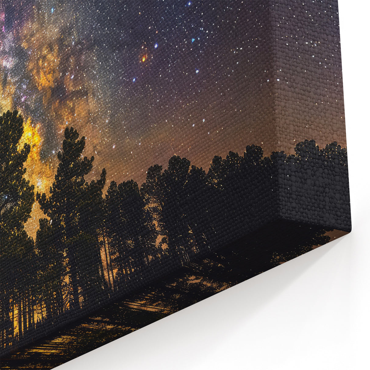 Starry Forest Sky Art - Milky Way Galaxy Wall Decor for Nature Lovers