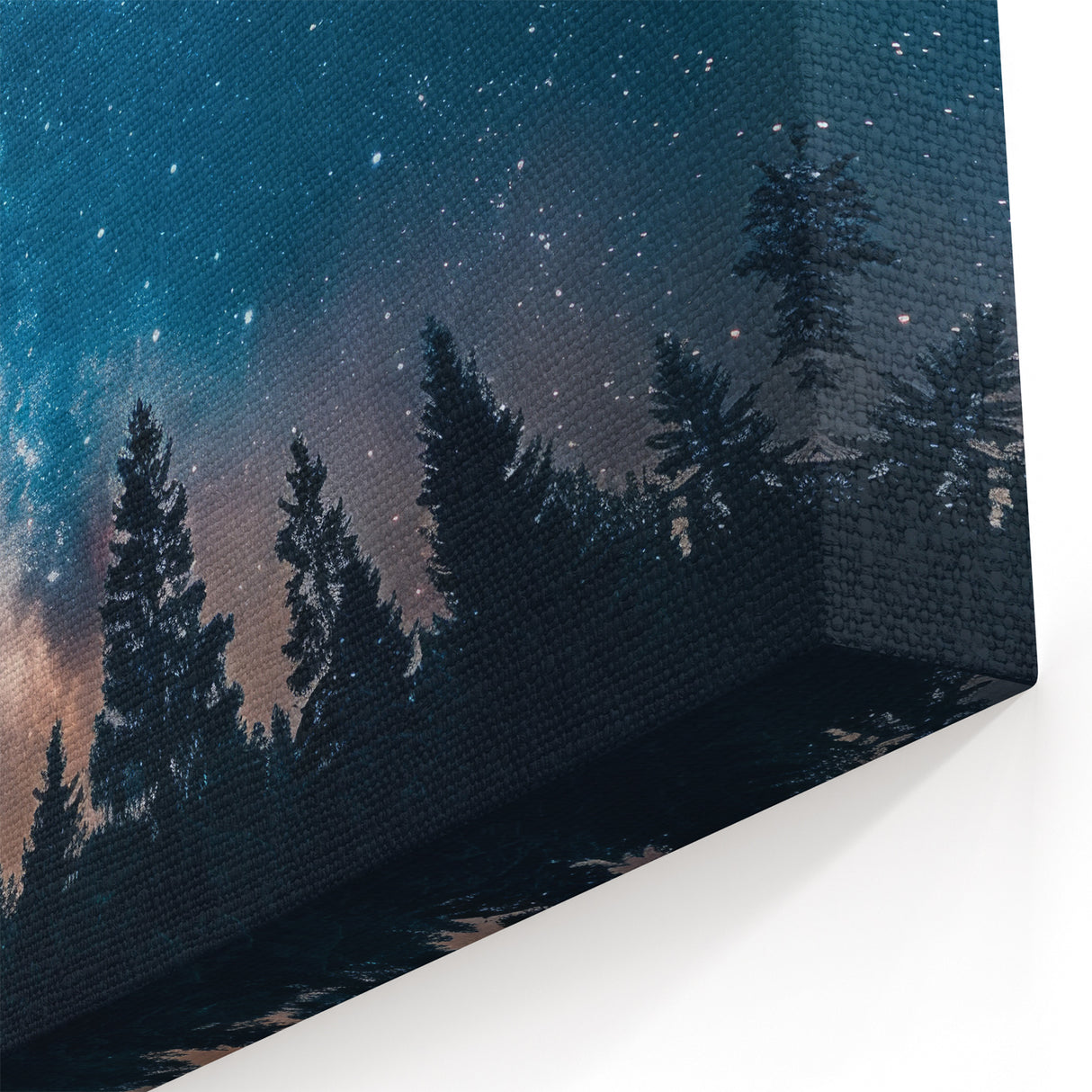 Starry Night Sky Over Forest Art - Cosmic Wall Decor for Nature Lovers