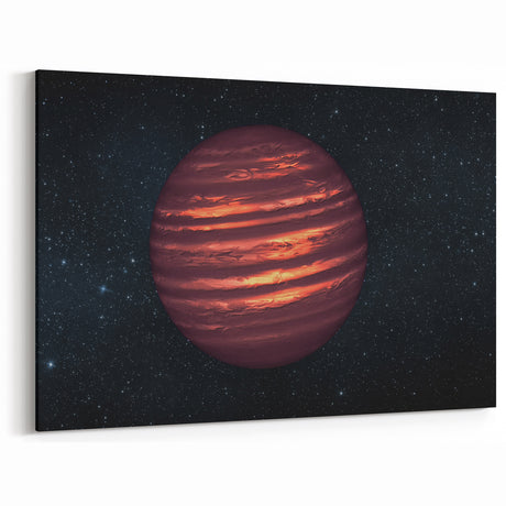 Fiery Red Gas Planet Art - Cosmic Space-Themed Wall Decor for Homes