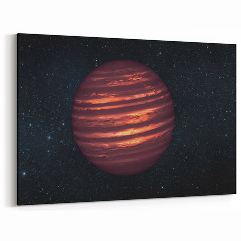 Fiery Red Gas Planet Art - Cosmic Space-Themed Wall Decor for Homes