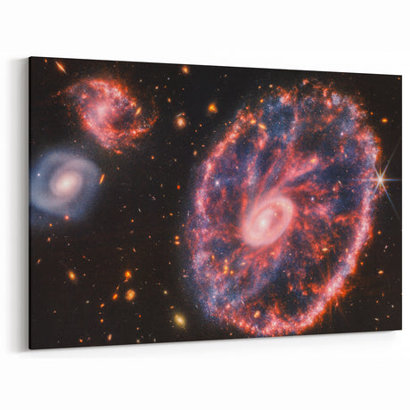 Colorful Cartwheel Galaxy Art - Cosmic Wall Decor for Space Enthusiasts