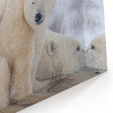 Resting Polar Bears in Snow - Manitoba Wildlife Winter Wall Art Print