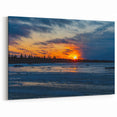 Winter Sunset Over Frozen Manitoba - Scenic Icy Landscape Wall Art Print