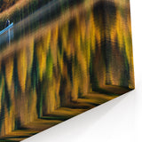 Canoeing in Manitoba - Vibrant Fall Reflections on Calm Lake Wall Art
