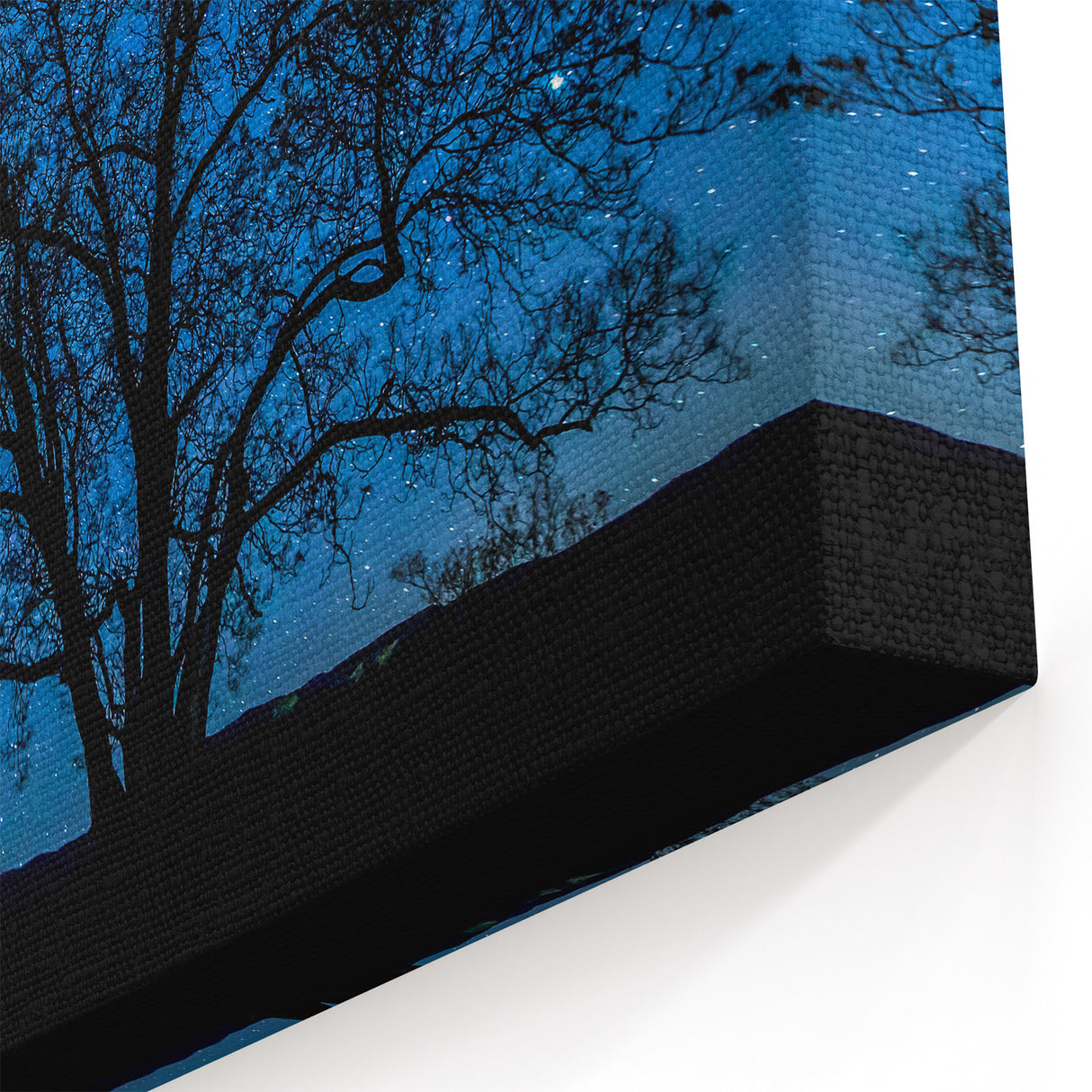 Starry Night Tree Silhouette Art - Cosmic Sky Wall Decor for Nature Lovers