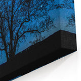 Starry Night Tree Silhouette Art - Cosmic Sky Wall Decor for Nature Lovers